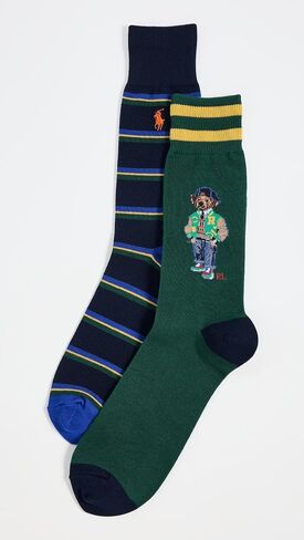 POLO RALPH LAUREN Men's 2 Pack American Heritage Bear Socks in Saudi Arabia