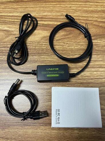 LiNKFOR 3.5mm to SPDIF Converter Analog to Digital Audio Adapter for Enhanced Sound Toslink Optical Output 3.5mm to Optical with Optical Cable for Amplifiers & Soundbars in Saudi Arabia