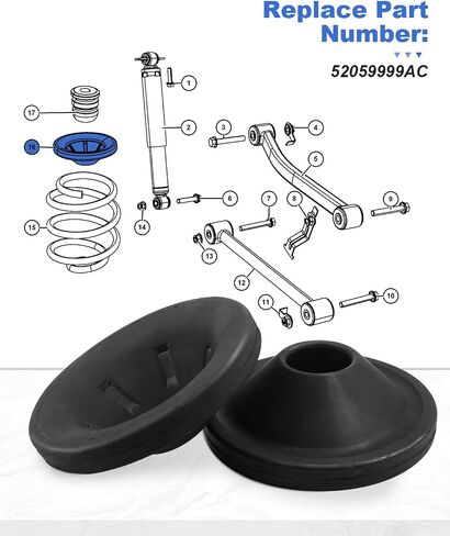 Front Upper Coil Spring Isolators Compatible with Jeep Wrangler JK JKU 2007-2018, Front Coil Spring Insulators, Stock Height, 2PCS in Saudi Arabia