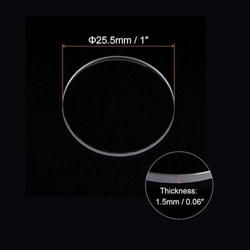 HARFINGTON Watch Clear Crystal Lens Glass 29.5mm Dia. 1.5mm Thick Round Flat Mineral High Transmittance Watch Glass Replacement Part for Watchmaker Repair in Saudi Arabia