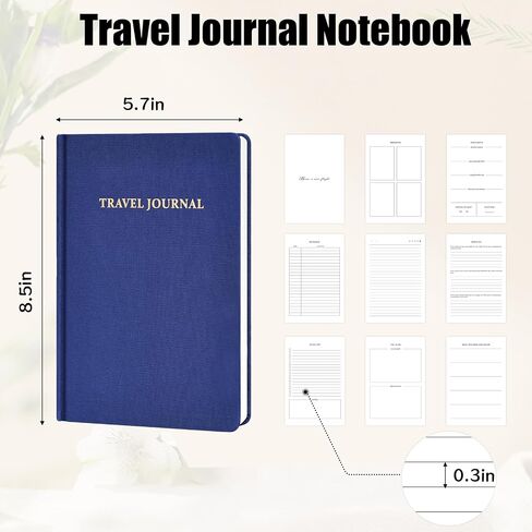 Travel Journal, A5 Travelers Notebook, Lined Journal Notebook for Travelers Plan(Blue, 224pages) in Kuwait