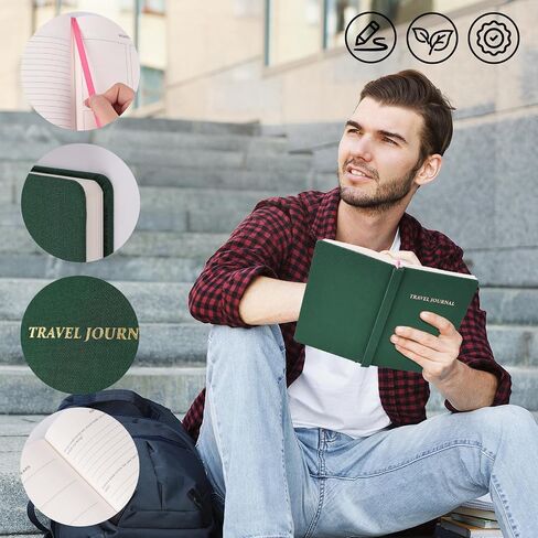 Travel Journal, A5 Travelers Notebook, Lined Journal Notebook for Travelers Plan(Blue, 224pages) in Kuwait