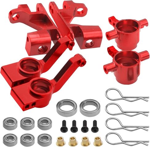 Metal C-Hubs Caster Blocks, Steering Blocks & Rear Stub Axle Carriers w/Ball Bearings Compatible with 1/10 Traxxas Slash 4X4, Stampede 4X4, Rustler 4WD Replaces of 6837 6832 1952 (Blue) in Saudi Arabia