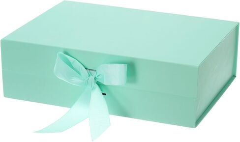PATIKIL 10x8x3 Inch Magnetic Gift Box, Collapsible Paper Party Favor Boxes with Lid and Ribbon for Wedding Valentine's Day Birthday, Black in Saudi Arabia