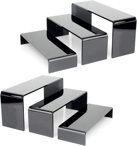 Iridescent Food Risers for Buffet Table, ３ Pc Acrylic Buffet Risers, for Catering, Desserts, Cupcakes, Collectibles, Perfumes, Jewelry, Figures Acrylic Display Risers, Acrylic Risers for Display (3Pc) in Kuwait