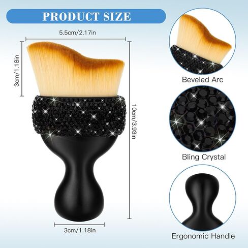 SAVORI Car Detailing Brush Tools Bling Interior Dust Brush, Soft Bristles Detailing Brush Dusting Tool for Automotive Dashboard Air Conditioner Vents Leather Computer Scratch Free (Black) in Saudi Arabia