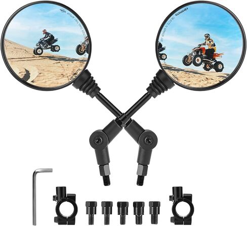 KEMIMOTO ATV Motorcycle Mirrors with 7/8" Handlebar Mount Side Rearview Mirrors Convex Foldable 360 Degrees Adjustment Compatible with Polaris Sportsman Fourtrax Can-Am Kawasaki Arctic Cat CFMOTO in Saudi Arabia