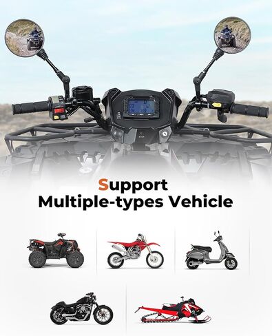 KEMIMOTO ATV Motorcycle Mirrors with 7/8" Handlebar Mount Side Rearview Mirrors Convex Foldable 360 Degrees Adjustment Compatible with Polaris Sportsman Fourtrax Can-Am Kawasaki Arctic Cat CFMOTO in Saudi Arabia