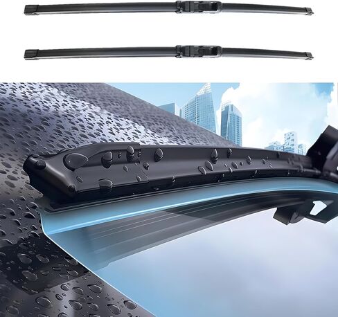 Windshield Wiper Blades, Car Wiper Blade, Premium All-Season Windshield Wiper Blades, Wiper Blades Easy Install & Durable Stable Quiet Universal Car Accessories for Most Car (24IN+19IN) in Kuwait