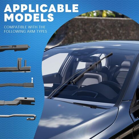 Windshield Wiper Blades, Car Wiper Blade, Premium All-Season Windshield Wiper Blades, Wiper Blades Easy Install & Durable Stable Quiet Universal Car Accessories for Most Car (24IN+19IN) in Kuwait