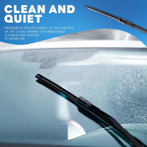 Windshield Wiper Blades, Car Wiper Blade, Premium All-Season Windshield Wiper Blades, Wiper Blades Easy Install & Durable Stable Quiet Universal Car Accessories for Most Car (24IN+19IN) in Kuwait