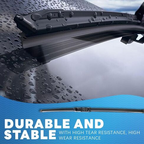 Windshield Wiper Blades, Car Wiper Blade, Premium All-Season Windshield Wiper Blades, Wiper Blades Easy Install & Durable Stable Quiet Universal Car Accessories for Most Car (24IN+19IN) in Kuwait