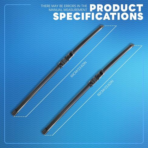 Windshield Wiper Blades, Car Wiper Blade, Premium All-Season Windshield Wiper Blades, Wiper Blades Easy Install & Durable Stable Quiet Universal Car Accessories for Most Car (24IN+19IN) in Kuwait