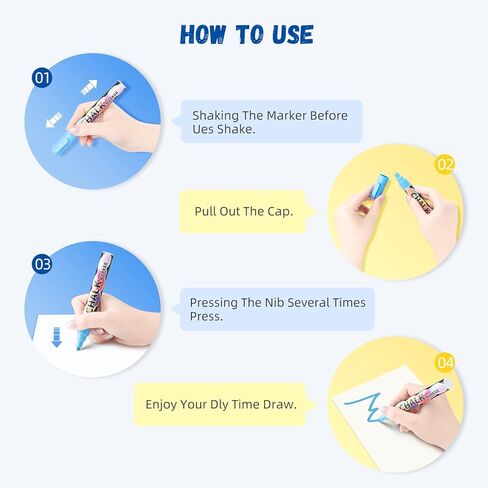 أقلام تحديد الطباشير Simetufy - 10 قطع نابضة بالحياة، قابلة للمسح، غير سامة، مائية، أطراف قابلة للعكس، للأطفال والكبار لأقلام التحديد الزجاجية أو السبورة للشركات والمطاعم وأقلام الطباشير السائل (6 مم) in Kuwait