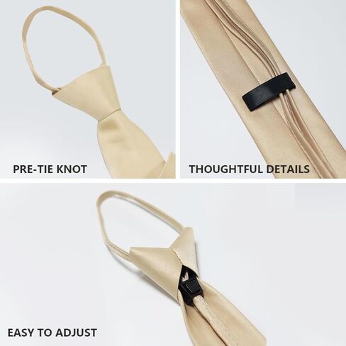 Vintava PreTied Men's Necktie Press Adjustable Ties Solid Color Skinny Neck Tie for Men and Women, Ties For Men in Saudi Arabia