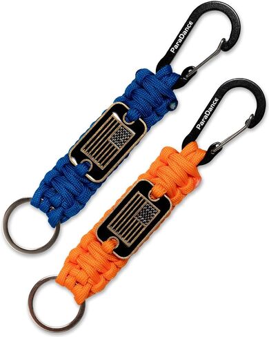 Paracord Keychain Carabiner with Cool USA Flag for Men/Women, Heavy Duty Key Chain with Clip for Car Keys/Backpack in Saudi Arabia