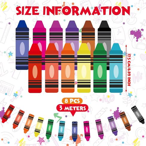 Back to School Banner Colorful Cute Crayon Banner Garland Welcome Back to School Decor First Day of School Banner Crayon Classroom Decor for Preschool Elementary Teacher Office(8 Strings) in Saudi Arabia