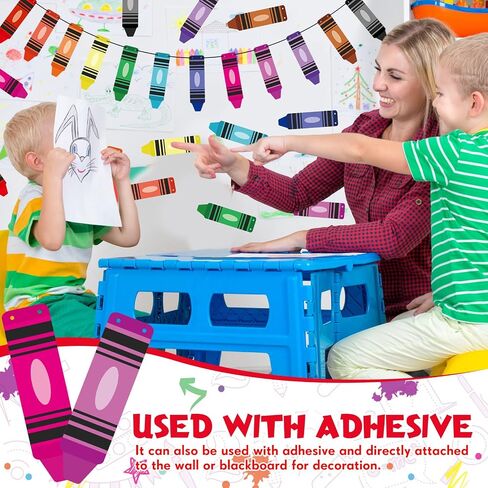 Back to School Banner Colorful Cute Crayon Banner Garland Welcome Back to School Decor First Day of School Banner Crayon Classroom Decor for Preschool Elementary Teacher Office(8 Strings) in Saudi Arabia