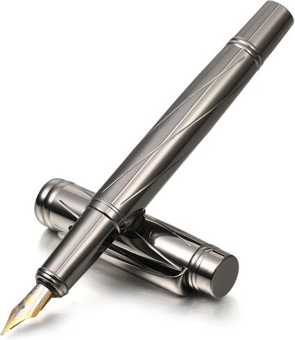 قلم حبر معدني فاخر من Amaxiu، قلم حبر رفيع عالي التحمل متوافق مع خراطيش حبر 3.4 مم هدية قلم الخط التنفيذي لمكتب العمل in Kuwait