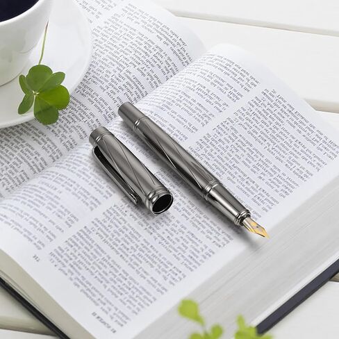 قلم حبر معدني فاخر من Amaxiu، قلم حبر رفيع عالي التحمل متوافق مع خراطيش حبر 3.4 مم هدية قلم الخط التنفيذي لمكتب العمل in Kuwait