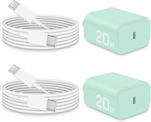 شاحن iPhone 15 سريع الشحن - 20 وات USB C كتلة شاحن حائط مع كابل 6 أقدام من النوع C إلى النوع C لهاتف i Phone 15/15 Pro/15 Plus/15 Pro Max، i Pad Pro/Air والمزيد in Saudi Arabia