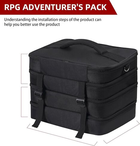 Brappo Travel Bag compatible DND Miniatures, DND Dice, Maps, DM's Guide, and Player's Handbook, For RPG, MTG Tabletop Game Collections(Case Only) (black) in Saudi Arabia