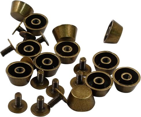 Hitefu 12 Pack 5/16" Height Spikes and Studs 8mm Handbag Feet Screwback Studs Nailheads for Luggage Bags Shoes DIY Purse Handbag Craft, Ancient Bronze Cone Studs Rivet Bullet Spikes in Saudi Arabia