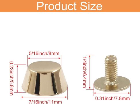Hitefu 12 Pack 5/16" Height Spikes and Studs 8mm Handbag Feet Screwback Studs Nailheads for Luggage Bags Shoes DIY Purse Handbag Craft, Ancient Bronze Cone Studs Rivet Bullet Spikes in Saudi Arabia