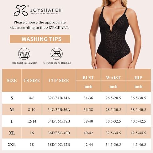 JOYSHAPER Lace Shapewear Bodysuits Deep V Lace Corset Tops Thong Bodysuits Tummy Control Body Shaper in Saudi Arabia