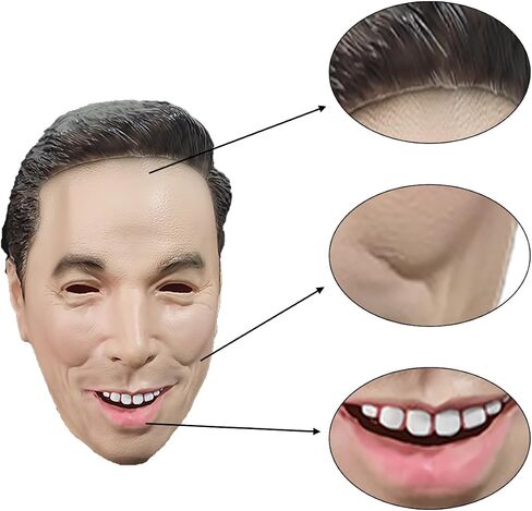 Musk Latex Mask Halloween Costume Play Props, Adult, Men, Bige in Saudi Arabia