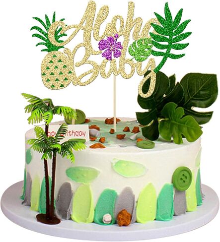 Gyufise 10 Pieces Plastic Green Palm Tree Coconuts Cupcake Toppers Miniature Palm Tree Figurines Cake Toppers Decorations for Micro Aquarium Garden Plant Building Landscape Birthday Party Supplies in Saudi Arabia