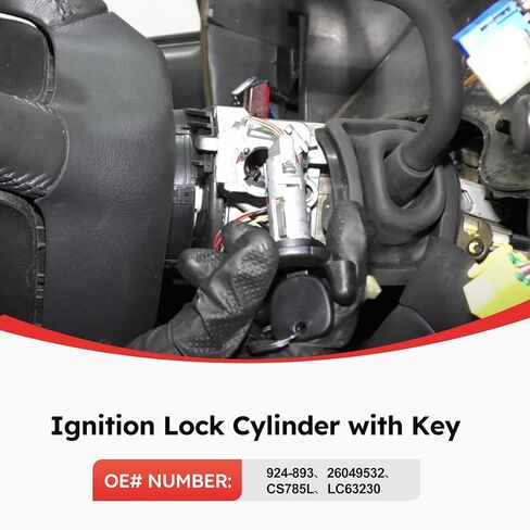 924-893 أسطوانة قفل الإشعال مع مفتاح مناسب لـ 1998-2002 Chevy Express، Tahoe/GMC Savana، Sonoma، Yukon، Blazer/Cadillac Escalade يستبدل # 26049532 CS785L LC63230 (أسطوانة الإشعال، قطعة واحدة) in Saudi Arabia