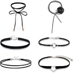 YEEQIN Black Choker Necklaces for Women Chokers Black Velvet Choker Necklaces Set Classic Gothic Tattoo Lace Choker
