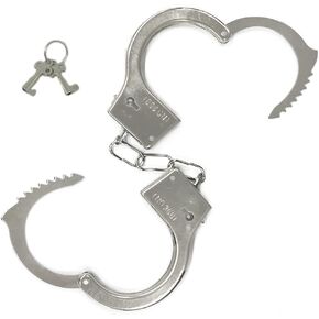 Western Handcuffs Role Play Police Cowboy Sheriff Costume Accessory Toys Includes Two Keys with Safety Quick Release