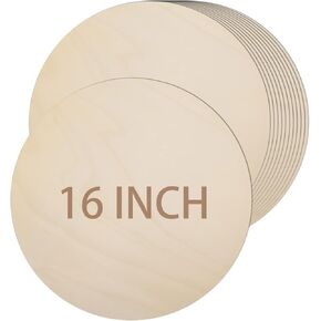 6 Pack 20 Inch Wood Circles for Crafts Unfinished Wood Rounds Natural Round Wooden Discs Blank Round Wood Signs Wooden Cutouts for Door Hangers, Door Design, Signs Making, Wood Burning, Painting