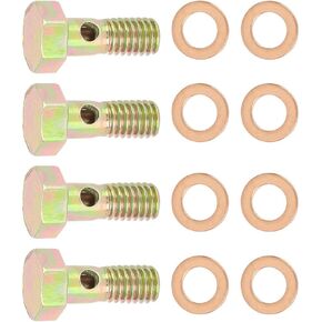 Unifizz 4 Sets Car Metric Thread Banjo Bolts Brake Fitting Adapter with M6 Washers M6x1.0mm