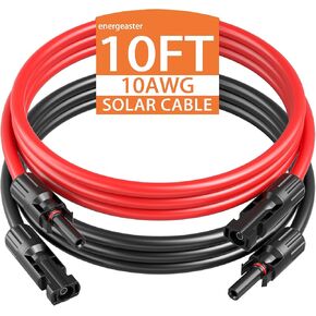 10AWG Solar Extension Cable with Pair of Connectors Solar Panel Adaptor Kit Tool, mc4 Extension Cable,10 Gauge Wire,Red and Black(30FT Red + 30FT Black)