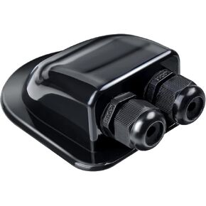 Solar Cable Entry Gland Waterproof Double Cable Connector Cover Solar Photovoltaic Junction Box Plastic Bracket Curved ABS Dual Wire Entry Housing for Solar Panels of RV, Caravan Boat