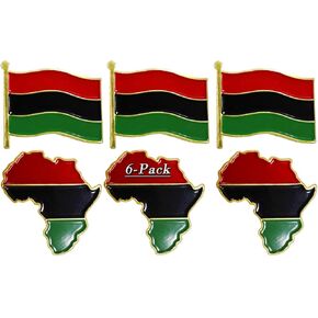 6/12/50/100Pack juneteenth Pan-African American Lapel Pins Metal UNIA Black Liberation Souvenir Series Gifts