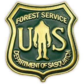 USFS Department of Sasquatch Lapel Pin Green - Enamel Pin - for Fans of Bigfoot