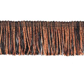 Trims by the Yard 5 Yards of 2" Glitter Chainette Fringe Trim, Orange/Black