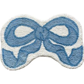 Bow Rug - Bow Shaped Rug - Handmade & Premium- 30in (75cm) - Uno Reverse Rug - Designer Rugs - Aesthetic Room Decor - Cute Room Decor Coquette bathmat Rug