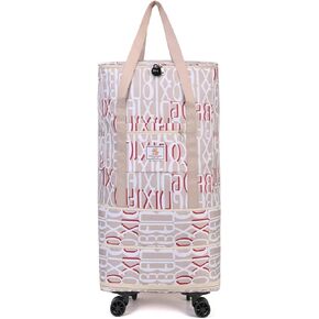 Travel Tote Bags with Trolley Sleeve Expandable Extra Oxford Duffel Bag with Wheels Lightweight Foldable Suitcase