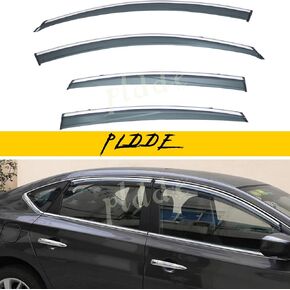 4 pcs Compatible with 2000-2004 Nissan Xterra Front+Rear Sun/Rain Guard Outside Mount Window Visors