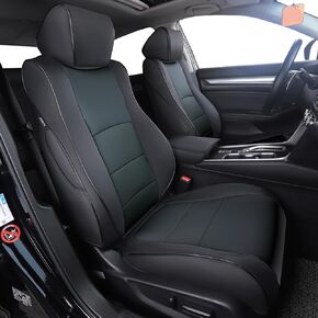 HKZ Custom Fit Accord Car Seat Covers for Honda Accord 2018 2019 2020 2021 2022 LX (Rear Row W/Solid Folding Backrest) - 5-Seats Full Set, Leather (Burgundy)