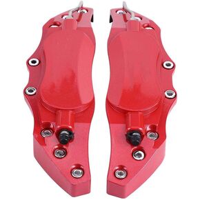 Akozon Brake Caliper Cover, 2pcs Aluminum Alloy Brake Caliper Guard High Precision Car Brake Caliper Protector For Wheel Hub 16in-17in Medium (Red)