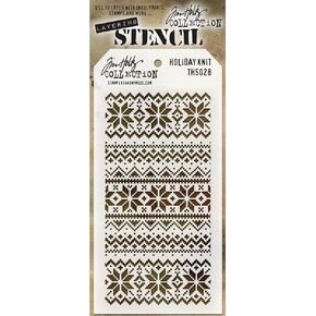 Stampers Anonymous Tim Holtz Layered Stencil 4.125"X8.5", Holiday Knit