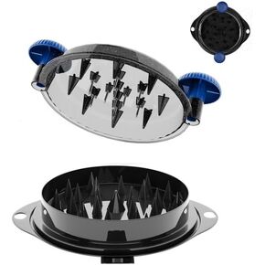 Chicken Shredder Chicken Breast Shredder Tool Twist, Meat Shredder Chopper Masher for Chicken Beef Pork with Stainless Steel Spikes Kitchen Gadgets Essentials (Blue&Black)