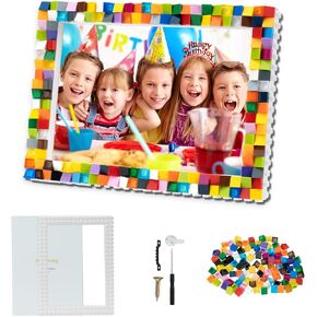 طقم صنع إطار كتلة DIY من HAPMARS، إطار صورة 5 × 7، هدايا عيد الفصح للأطفال، مجموعات فنية مصنوعة يدويًا من الفسيفساء للأطفال، ألعاب الأنشطة الإبداعية DIY، هدية عيد ميلاد مثالية للأولاد والبنات من سن 6 إلى 12 عامًا