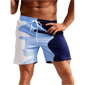 OYOANGLE Men's Casual Floral Print Drawstring Shorts Running Athletic Sport Shorts